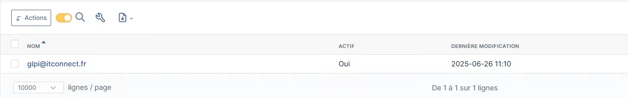 Aperçu de la création d'un collecteur de mails dans GLPI