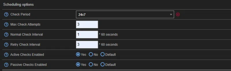 Options de planification Centreon