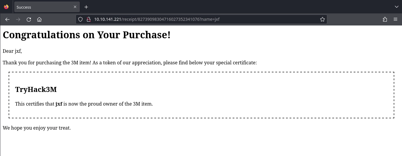 Web Server Port 80 Receipt