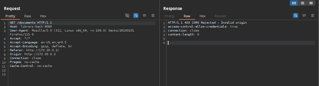 Library Back-End Request CORS