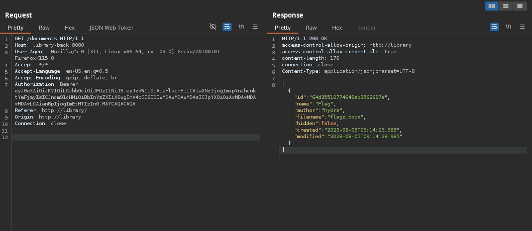 Library Back-End Valid Token