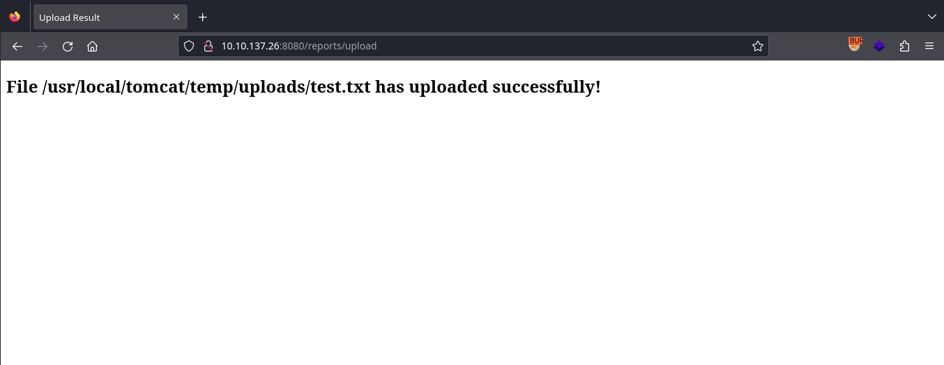 Web 8080 Reports Upload