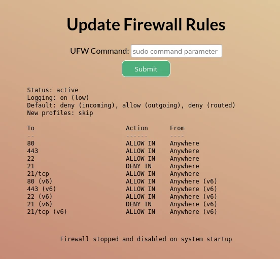 Disabling UFW