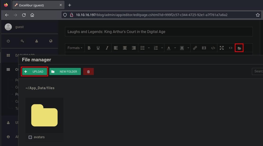 BlogEngine.NET Page Editor File Upload